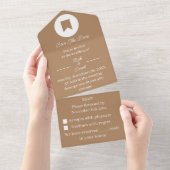 Bruin redt de datum-uitnodiging in één keer all in one uitnodiging (Afscheurbaar)