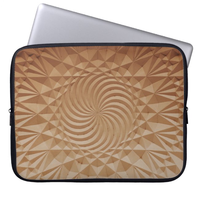 bruin reliëf laptop sleeve (Voorkant)