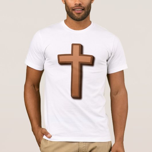 Bruin Religieus Kruis Mannen T-shirt (Voorkant)