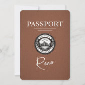 Bruin Reno Paspoort bruiloft uitnodiging (Achterkant)