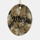 Bruin reptiel Camouflage Naam Ornament (Rechts)
