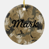 Bruin reptiel Camouflage Naam Ornament (Achterkant)