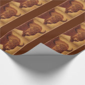 Bruin Retro Buffalo Silhouette Wrap Paper Cadeaupapier (Hoek)