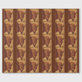 Bruin Retro Buffalo Silhouette Wrap Paper Cadeaupapier (Vlak)