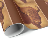 Bruin Retro Buffalo Silhouette Wrap Paper Cadeaupapier (Rol Hoek)