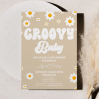 Bruin Retro Daisy Flower Groovy Baby Baby shower