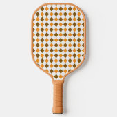 Bruin retro diamantpatroon pickleball paddle (Achterkant)