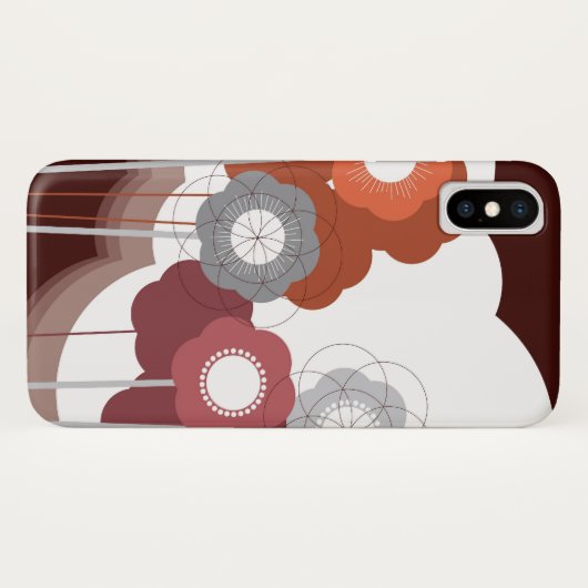 Bruin Retro Mod. bloeit het Leuke Hoesje van de (Achterkant (horizontaal))