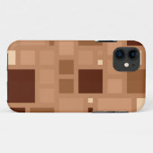 Bruin Retro Modern Squares Patroon Case-Mate iPhone Case (Achterkant (horizontaal))