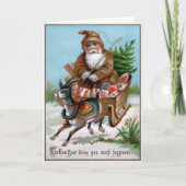  bruin Robed Santa Holiday Kaart (Voorkant)