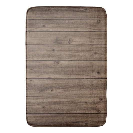 Bruin Robuust mooie houtextuur Badmat (Voorkant Verticaal)