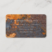 Bruin Roest Metaal Textuur Monogram Initiaal Visitekaartje (Achterkant)