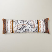 Bruin, Roest, Zwart Dier Prints Grafiek Lichaamskussen (Achterkant)