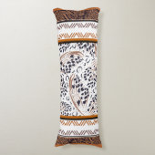 Bruin, Roest, Zwart Dier Prints Grafiek Lichaamskussen (Voorkant Verticaal)