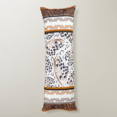 Bruin, Roest, Zwart Dier Prints Grafiek Lichaamskussen (Achterkant (Verticaal))