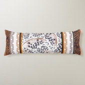 Bruin, Roest, Zwart Dier Prints Grafiek Lichaamskussen (Voorkant)