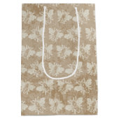 Bruin  roestbijenpatroon medium cadeauzakje (Achterkant)