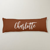 Bruin roestnaamscript lichaamskussen (Achterkant)