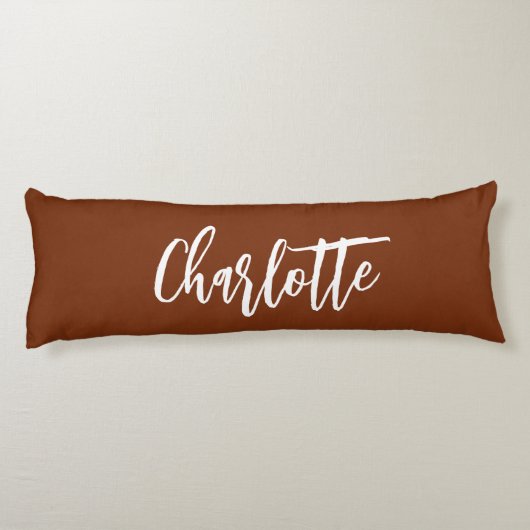 Bruin roestnaamscript lichaamskussen (Achterkant)