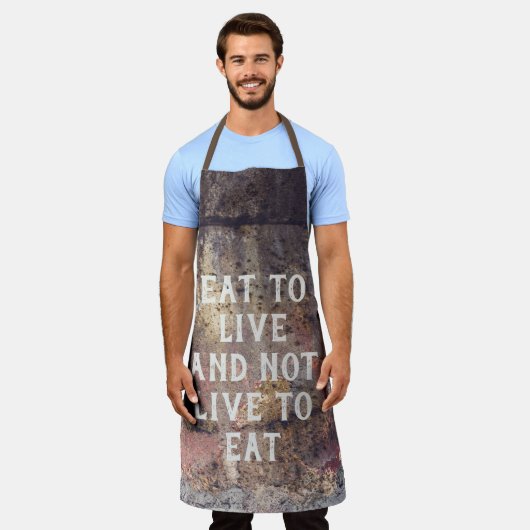 Bruin roestpatroon schort (Gedragen)