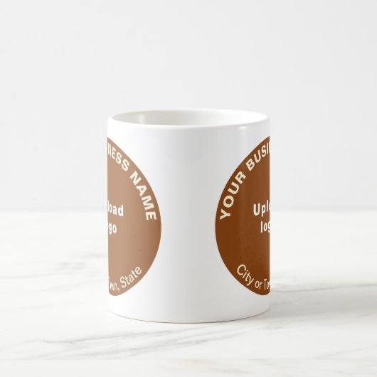 Bruin Rond Bedrijfsmerk op Mok (Center)