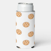 Bruin rond koekenpatroon op wit seltzer blikjeskoeler (Seltzer Achterkant)