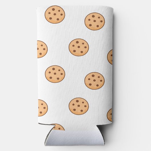 Bruin rond koekenpatroon op wit seltzer blikjeskoeler (Achterkant)