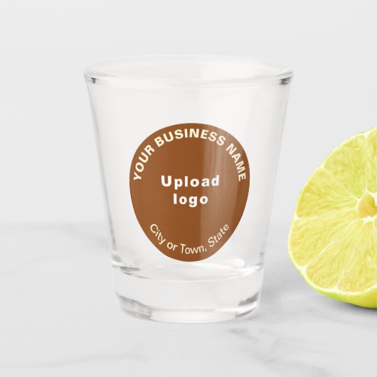 Bruin Rond Zakelijk Merk op Schot Glas (Voorkant)