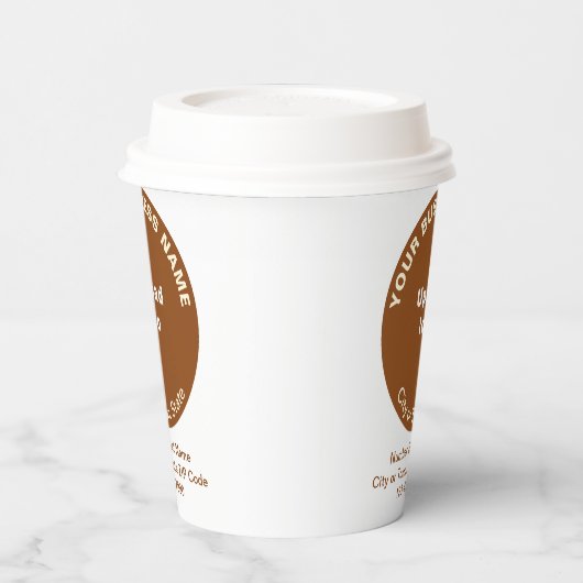 Bruin-ronde vormgeving bedrijfsmerk op papier papieren bekers (Links)