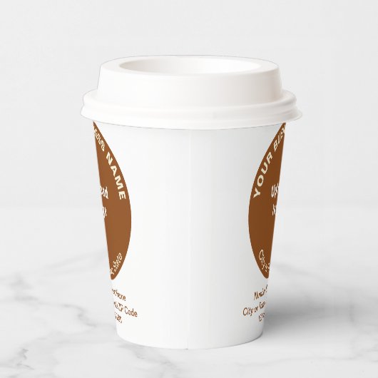 Bruin-ronde vormgeving bedrijfsmerk op papier papieren bekers (Rechts)