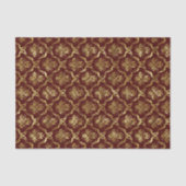 Bruin-Rood en bruin goudkleurige goudhaasjes Tissuepapier (Voorkant)