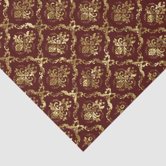 Bruin-Rood en bruin goudkleurige goudhaasjes Tissuepapier (Detail)