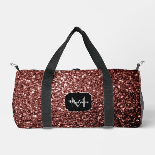 Bruin rood faux glitter fonkelt Monogram Plunjezak