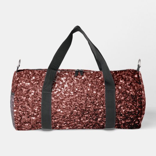 Bruin rood faux glitter fonkelt Monogram Plunjezak (Achterkant)