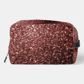 Bruin rood faux glitter schittert toilettasje (Achterkant)