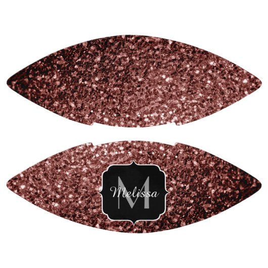 Bruin rood faux glitter sparkle Monogram naam American Football (Panelen)
