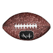 Bruin rood faux glitter sparkle Monogram naam American Football (Voorkant)