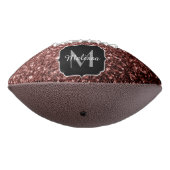 Bruin rood faux glitter sparkle Monogram naam American Football (Gedraaid 270)