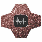 Bruin rood faux glitter sparkle Monogram naam Voetbal (Enkel)