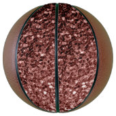 Bruin rood faux glitter sprankelt bling basketbal (Verticaal)