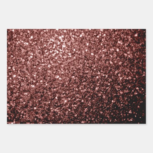 Bruin rood faux glitter sprankelt bling inpakpapier vel (Voorkant 3)