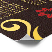 Bruin Rood Geel Draait Tafel Zittafel Grafiek 15 Poster (Hoek)