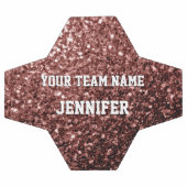 Bruin rood glitter sparkles Jouw naam Team Voetbal (Enkel)