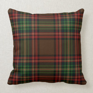 Bruin Rood Groen Tartan Schots Patroon Kussen