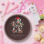 Bruin Rood Groen Wit-wit kerstfeest Papieren Bordje (Feest)