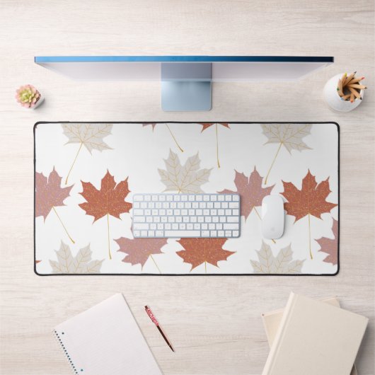 Bruin rood herfst bloemblaadjes Y2K patroon Bureaumat (Kantoor 1)