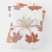 Bruin rood herfst bloemblaadjes Y2K patroon Inpakpapier Vel (In situ)