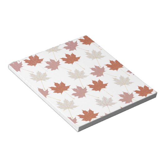 Bruin rood herfst bloemblaadjes Y2K patroon Notitieblok (Schuin)
