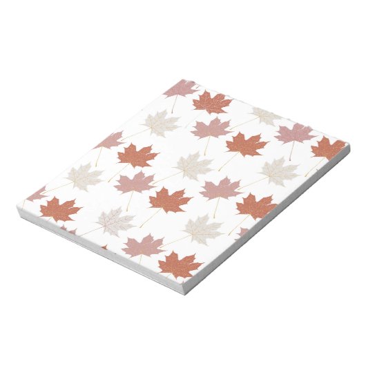 Bruin rood herfst bloemblaadjes Y2K patroon Notitieblok (Linkerzijde)