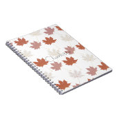 Bruin rood herfst bloemblaadjes Y2K patroon Notitieboek (Rechterzijde)